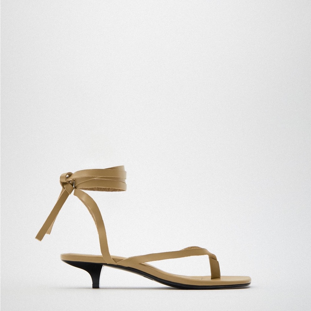 Zara leather lace up sandals